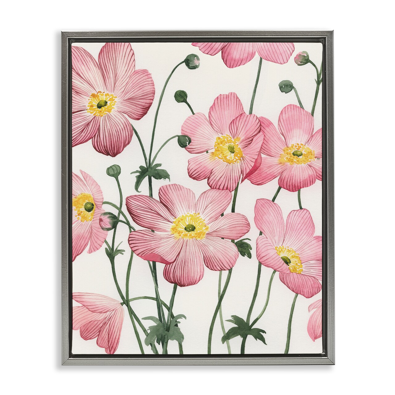 Stupell Industries Sidewalk Anemones in Pink Floating Frame By Grace Popp